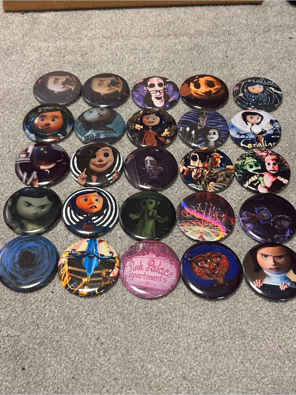 Coraline Themed Pin Button Set - Multicolor
